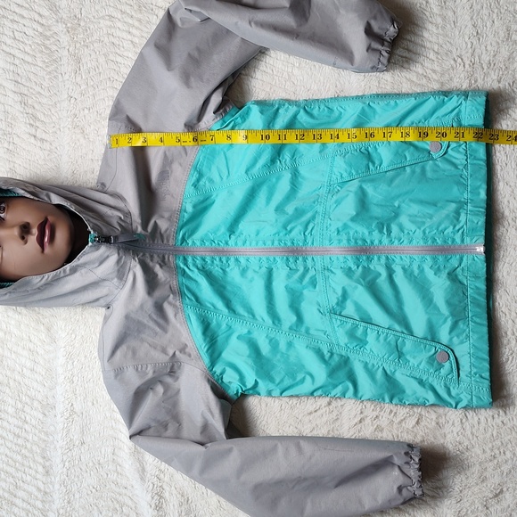 The North Face Mint Green And Gray Light Jacket Fleece Lined Girls Large 14/16 - Picture 6 of 14